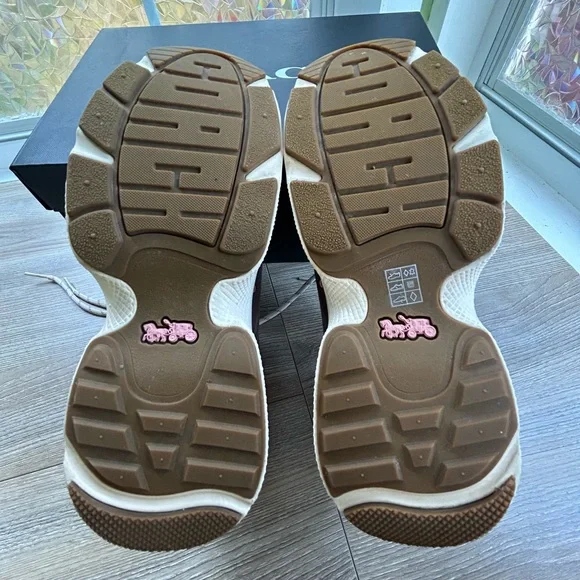 Coach Women's Signature Brown and Pink Sneakers - Picture 8 of 9